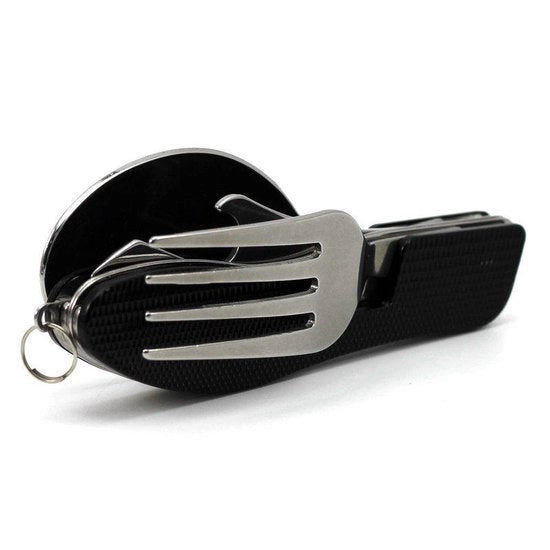 Kit da cucina all'aperto 4 in 1 (forchetta/cucchiaio/coppa/apritappo) in acciaio inossidabile kit da taschino