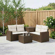 Set di divani 6 pz Marrone e Bianco Crema 3447400