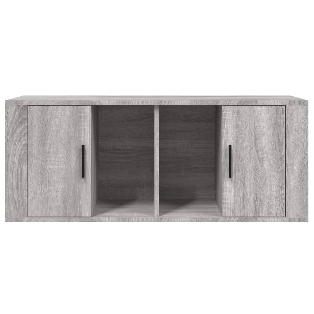 Mobile TV multimediale mensola TV credenza TV sala da pranzo soggiorno camera da letto Sonoma 100 x 35 x 40 cm legno ingegnerizzato grigio 02_0028330