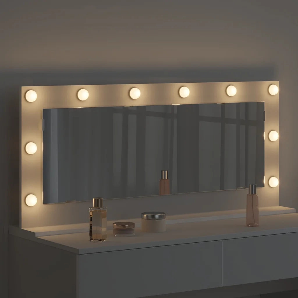 Specchio da Vanità Rettangolare Bianco 100 x 45 x 18 cm 868325