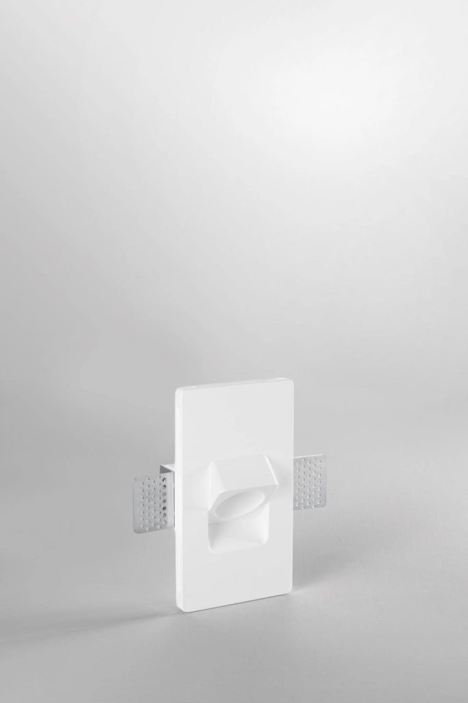 INCASSO ESTRO QUADRATO IN GESSO 1 LUCE ATTACCO MINI GU10 160X90X67MM