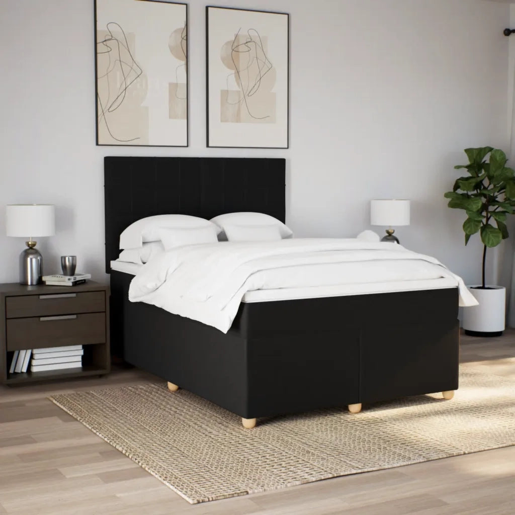 Giroletto a Molle con Materasso Nero 160x200 cm in Tessuto 3293633