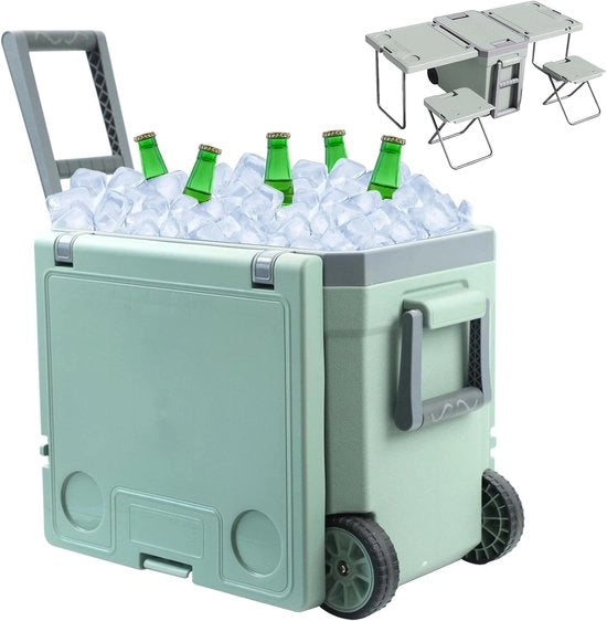 Passiva scatola frigorifera - Termobox mobile - Attività all'aperto - Funzione 3-in-1 - 32 litri - Verde
