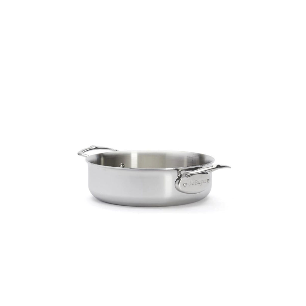 De Buyer 3741.20 Affinity Pentola Bassa con Coperchio in Acciaio Inox 20 cm Capacita' 1.7 L Adatta per Induzione e Forno Lavabile in Lavastoviglie colore Acciaio inox