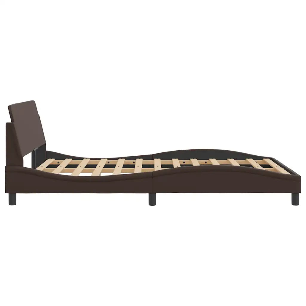 Letto matrimoniale | Letto per adulti | Giroletto Dover Marrone 120x200 cm in Similpelle