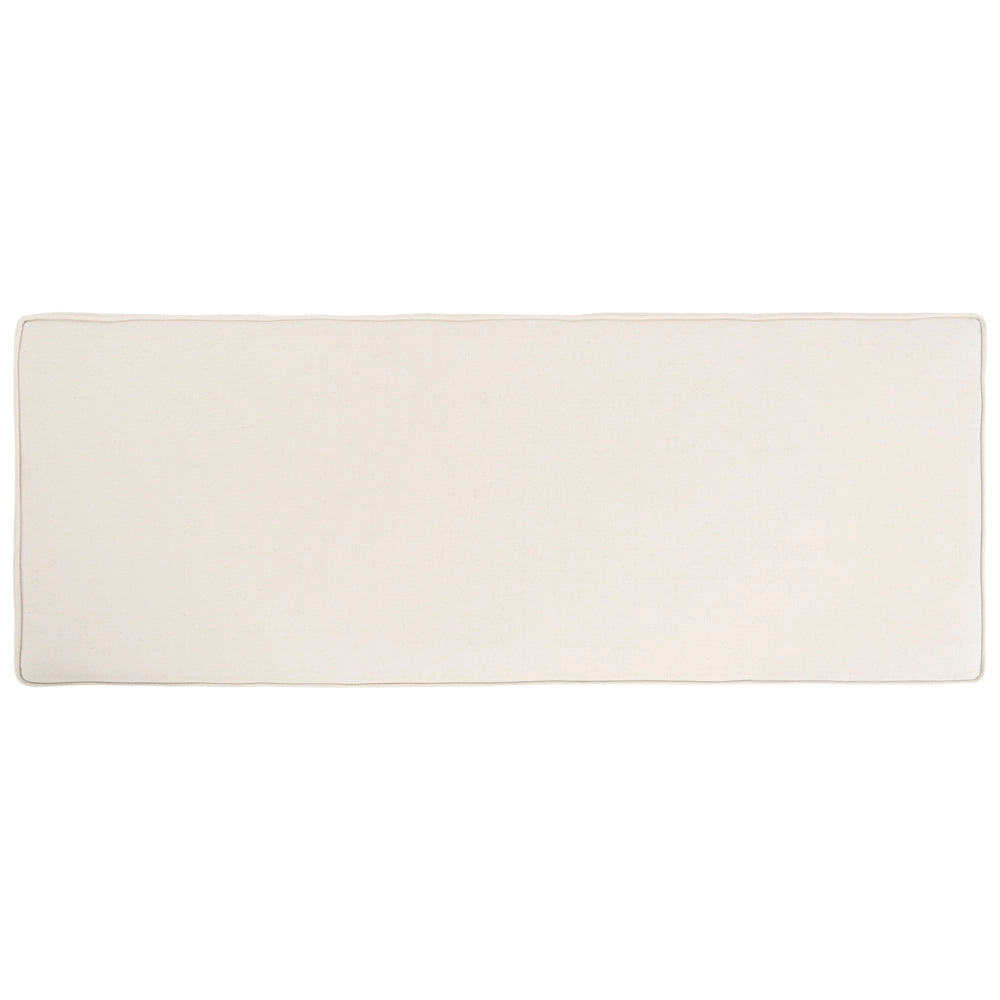 Ottomana da giardino 2 posti in rattan naturale, con cuscini bianchi e bianco sporco, 140 cm – Perfetto per esterni ed interni, stile boho per giardino, patio e balcone.