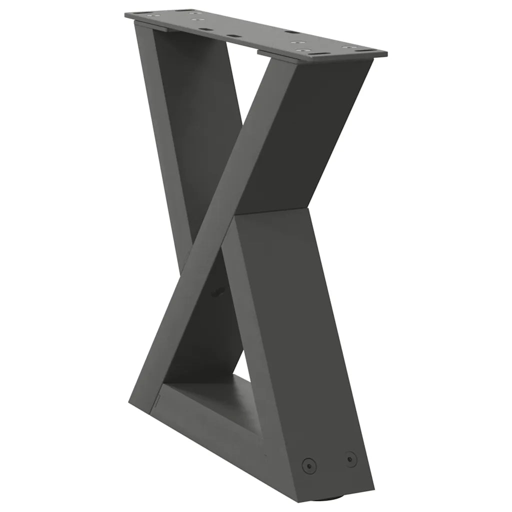 Gambe per tavolino 2 pz Antracite 30x(30-31,3) cm Acciaio