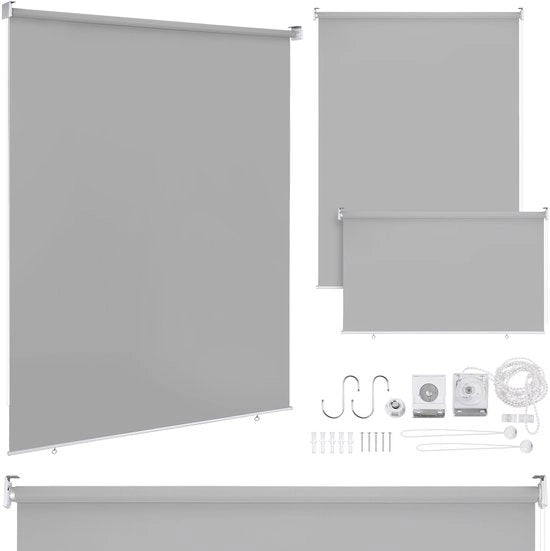 Tendal di Ombreggiamento 180x140cm - Grigio Chiaro - Impermeabile e Protezione UV 80% - 2 Pezzi