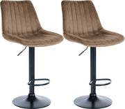 2er Set Barhocker Toni Samt schwarz