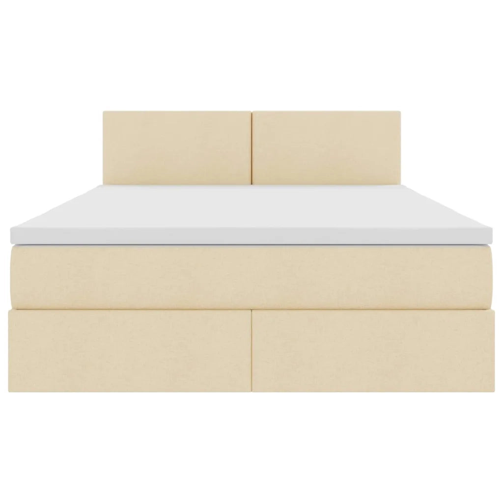 Letto con contenitore e materasso Crema 140 x 190 cm
