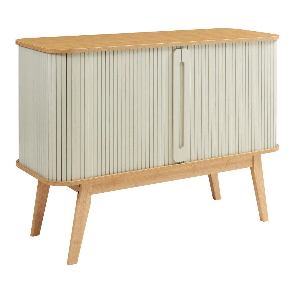 Armadietto Tysvær con 2 Ante Scorrevoli - Naturale / Bianco Crema [en.casa]