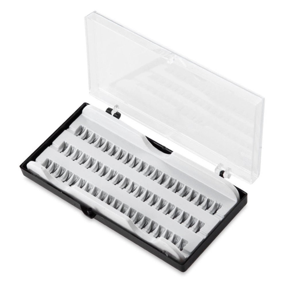 Trade Shop - Extension Ciuffo Ciglia Finte 180 Ciuff Naturali Neri Professionale Make Up 10mm -