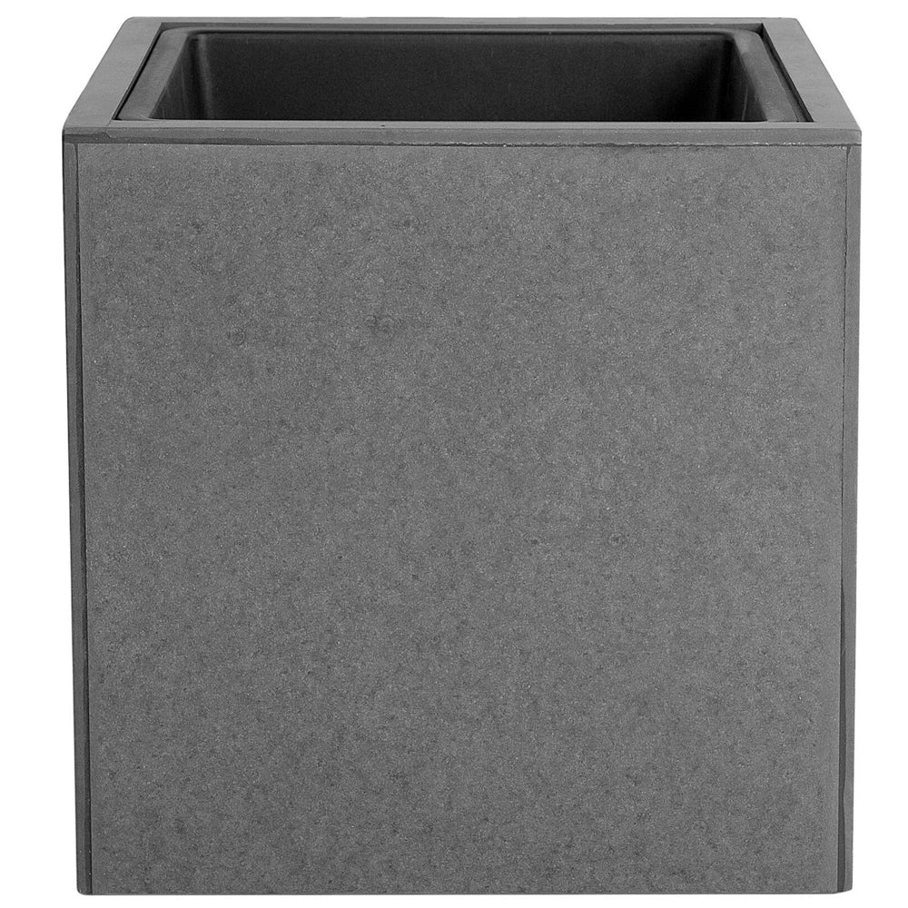 Fioriera in Cemento Sintetico colore Grigio Base in Legno Quadrata 30 x 30 cm esterno giardino