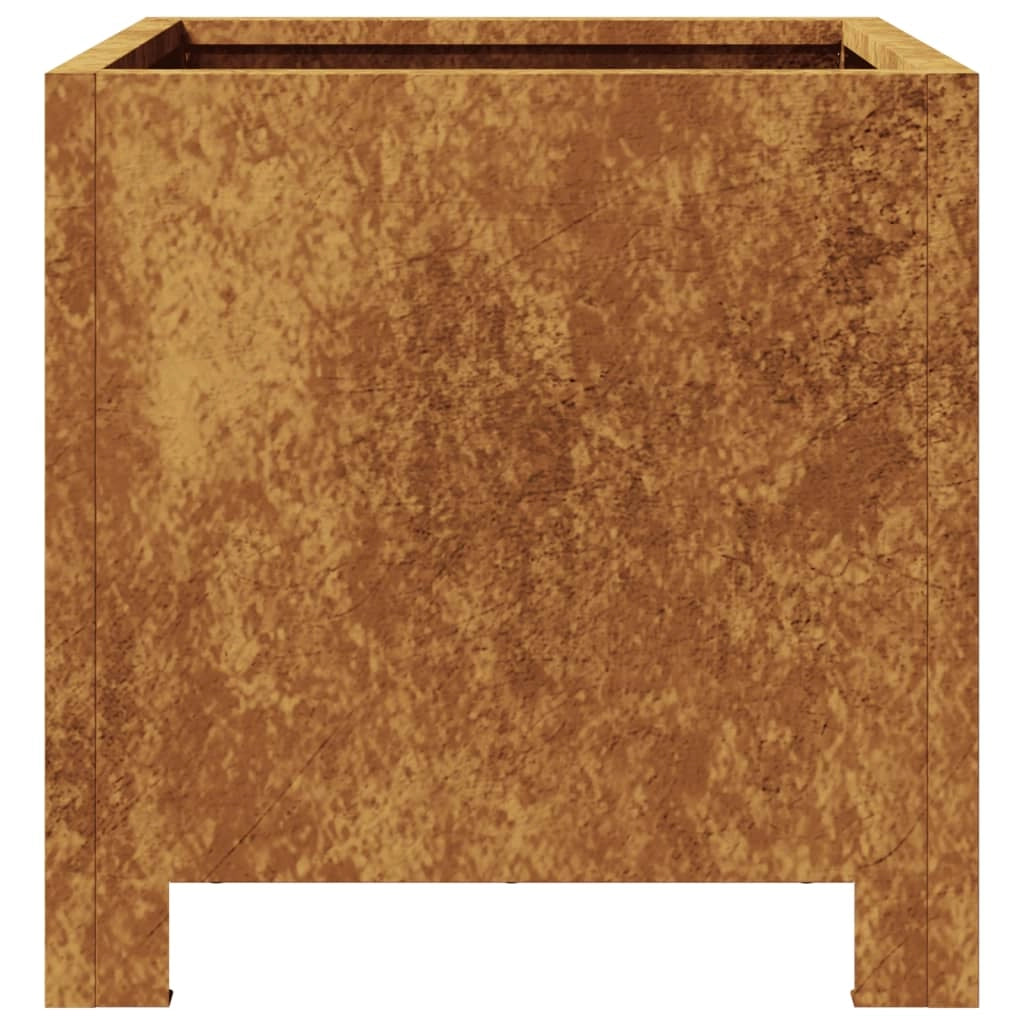 Fioriera rialzata per piante fiori giardino terrazze set da 2 30 x 30 x 30 cm acciaio corten marrone 02_0038918