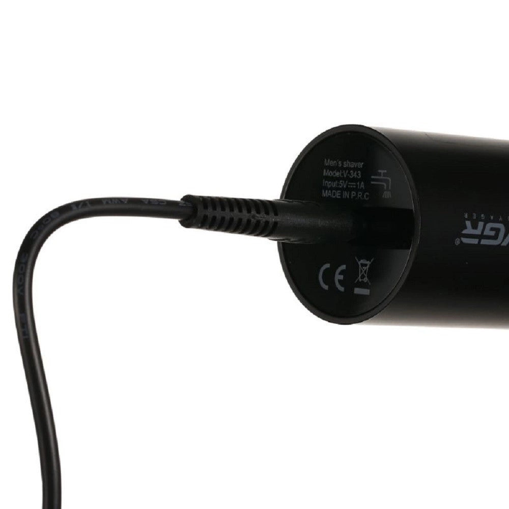 Trade Shop - Rasoio Elettrico 3 Teste Rotanti Barba Cordless Usb Rifinitore Impermeabile V343 -