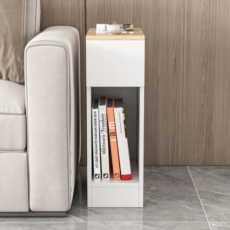 Comodino con cassetto stretto tavolino con ripiano moderno loft camera da letto 60 cm