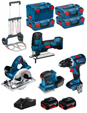 BOSCH Kit 18V BK403 (GST 18 V-LI S+GKS 18 V-LI+GSS 18V-10+GSR 18V-60 C+ 2x4,0Ah + GAL18V-40 + 3xL-Boxx 136+L-Boxx 238+Carrello)