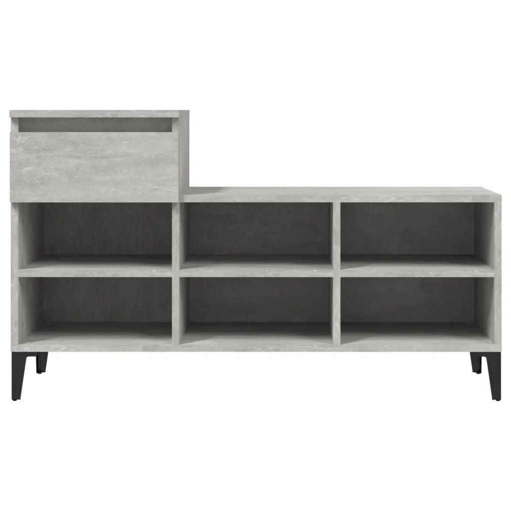 Scarpiera | Mobile per scarpe Grigio Cemento 102x36x60 cm in Legno Multistrato