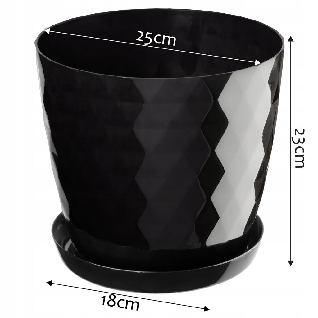 Vaso da fiori in plastica KADAX con supporto, coprivaso, 25 cm, nero, Kadax