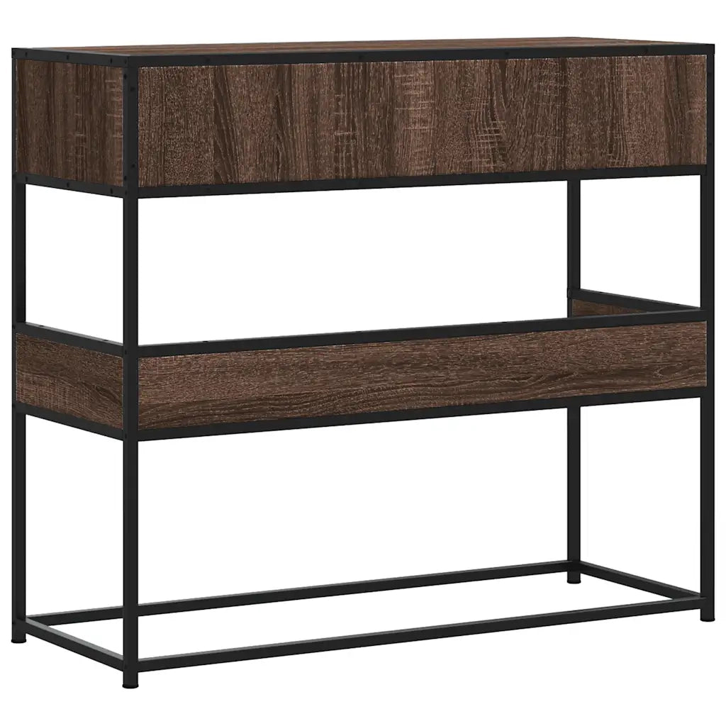Tavolo Consolle | Tavolo d'Ingresso Rovere Marrone 90x35x80 cm Legno Multistrato