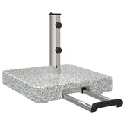 Base moderna per ombrellone con ruote 41 x 41 x 37 cm per uso esterno in giardini e terrazze in granito grigio 02_0058506