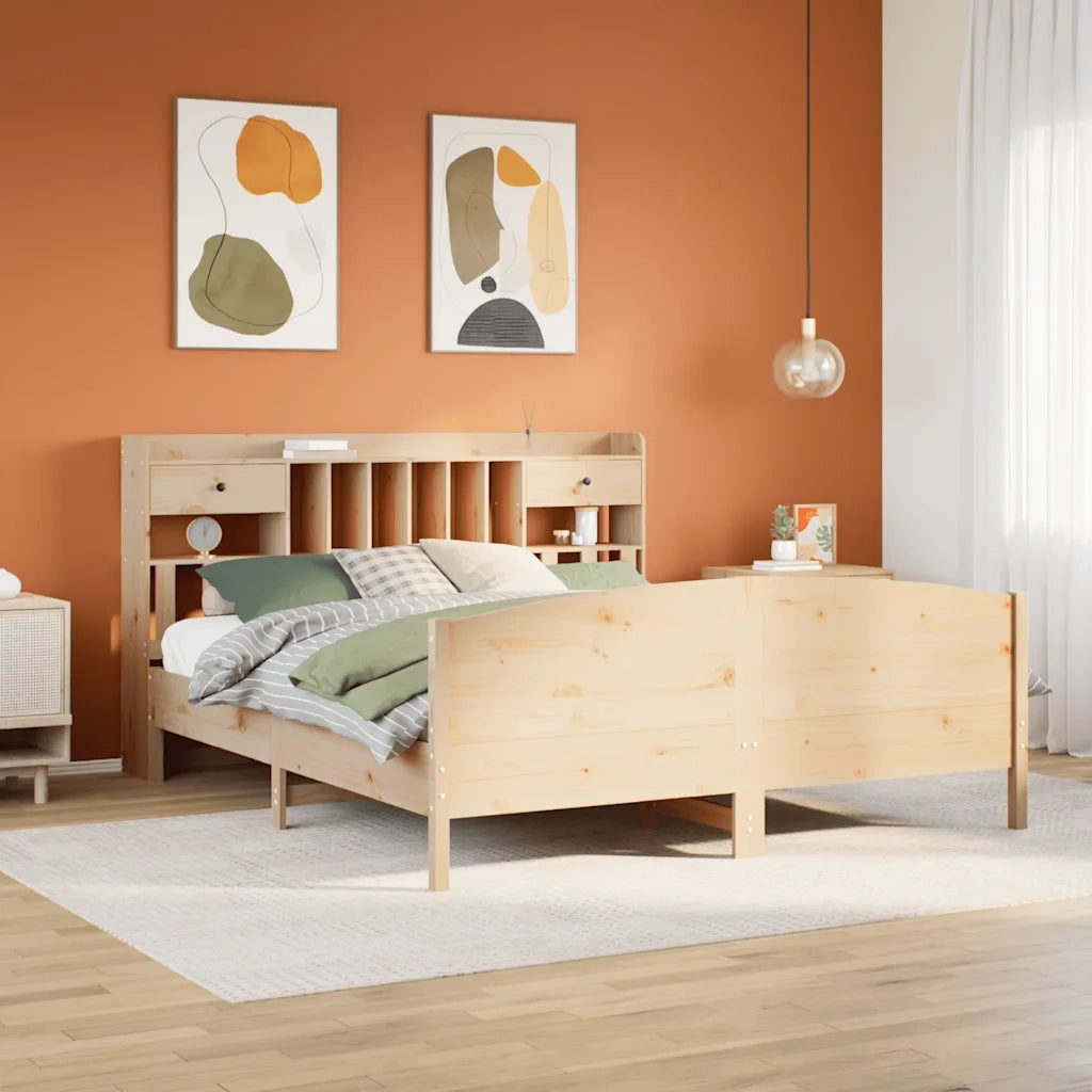 Letto Libreria senza Materasso 180x200 cm in Legno di Pino 3323134