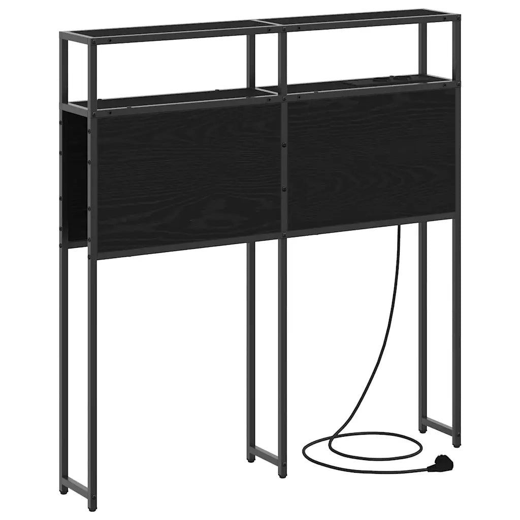 vidaXL Testata contenitore Rovere nero 75 cm Legno multistrato