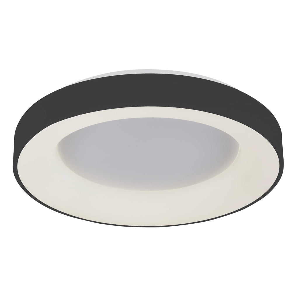 Plafoniera LED Italux Giulia tonda nera 48cm 40W 3000K