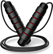 Springtouw per Estensione e Bruciapelo di Grassi - Cavo in PVC Rivestito - Manubrio in Schiuma di Memoria - Springtouw rosso mat