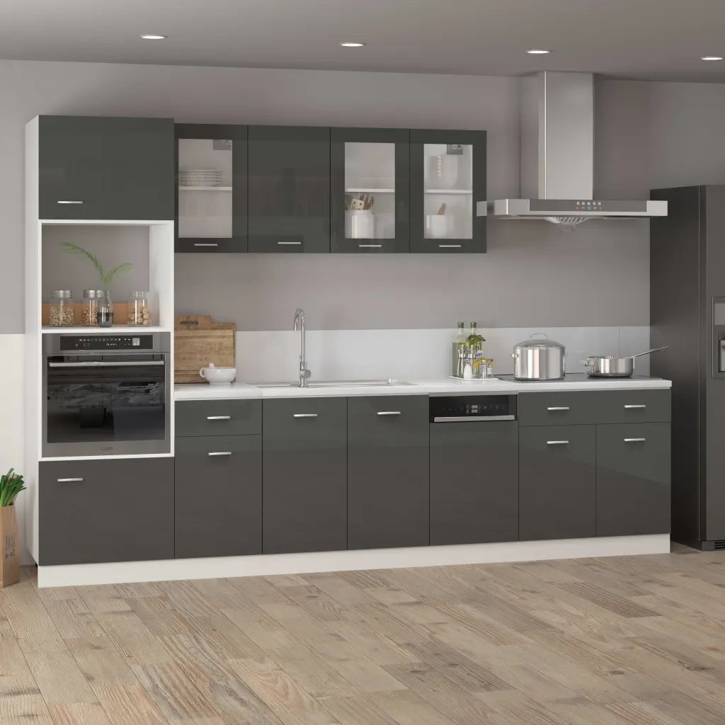 Pannello Lavastoviglie “Lyon” Grigio Lucido 45x3x67 cm