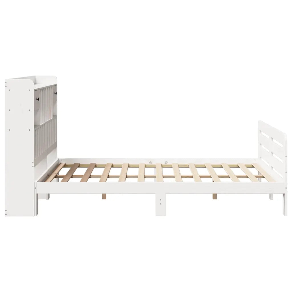 Letto Libreria senza Materasso Bianco 140x190 cm Legno di Pino 3309990