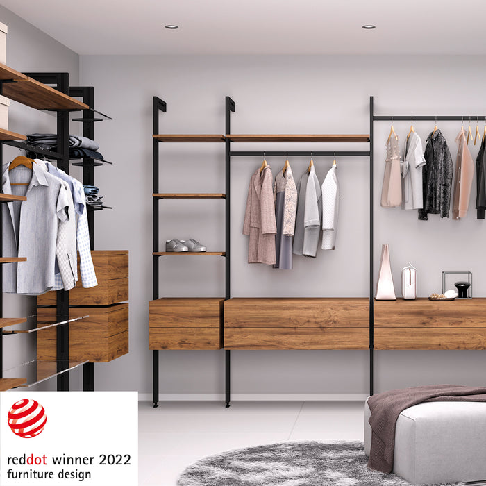 Kit Supporti per Mensole e Appendiabiti in Legno e Alluminio Emuca Zero Nero