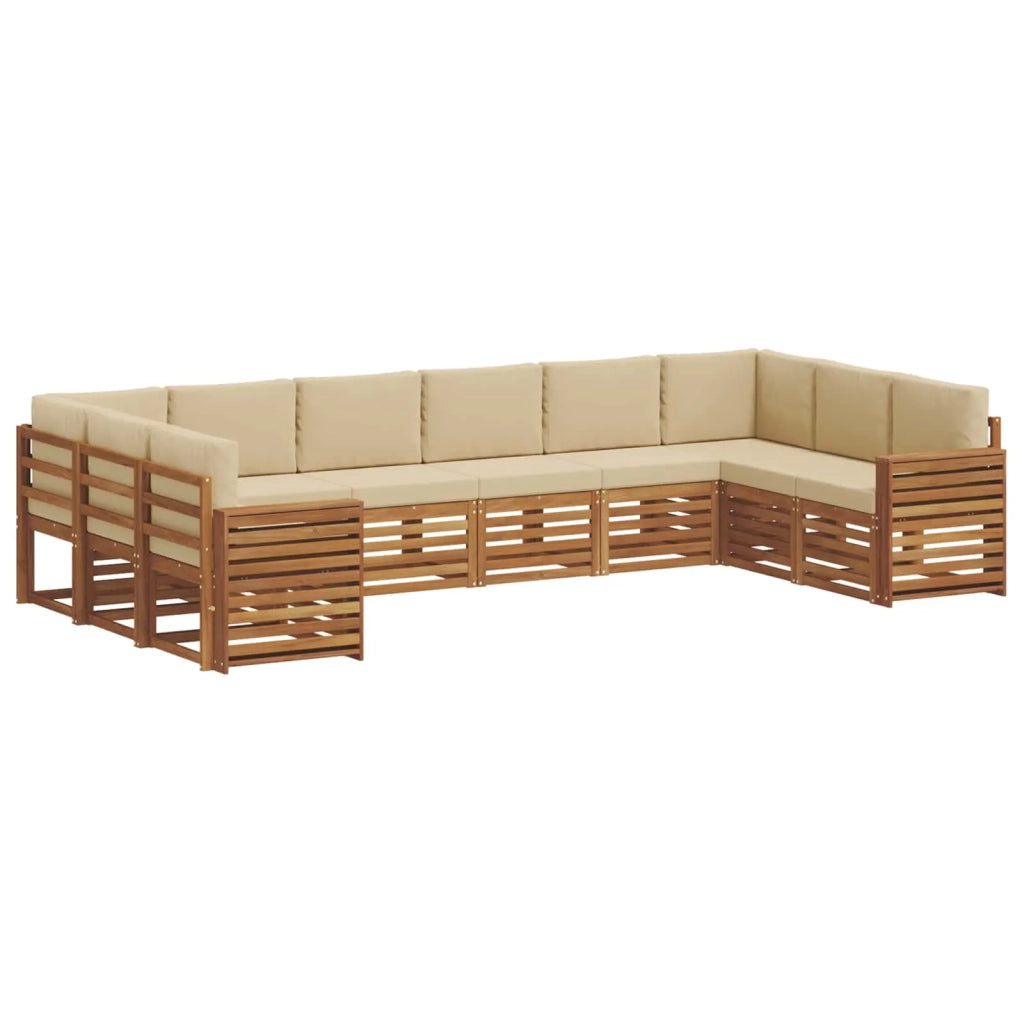 Set divano sezionale con cuscino 10 pcs Naturale e Beige 3375568