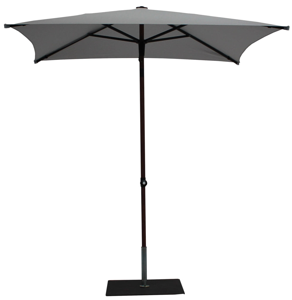 Ombrellone da Giardino 2x2 m Palo Ø38 mm in Alluminio Effetto Legno Tessuto Olefin Trend Wood Grigio