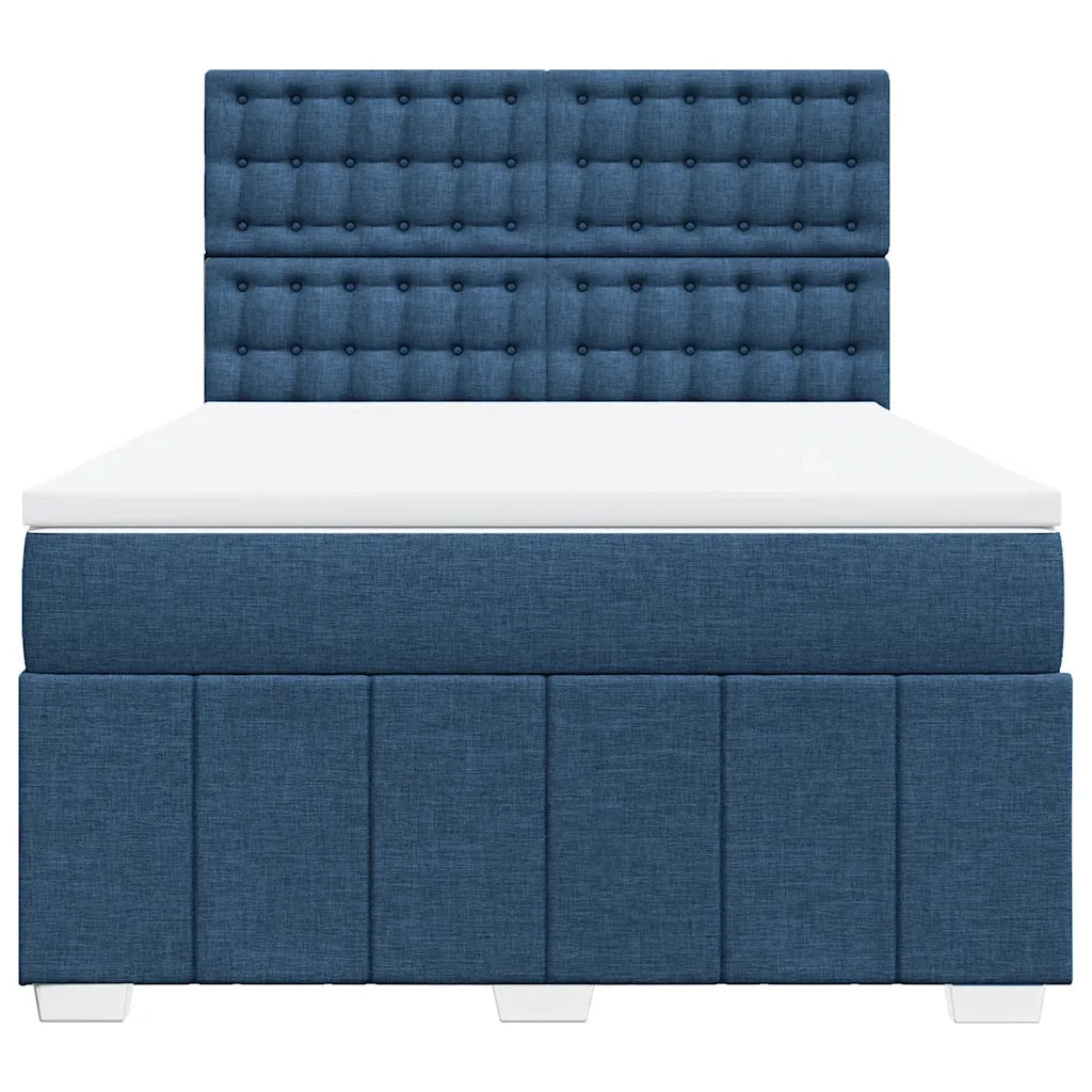 vidaXL Giroletto a Molle con Materasso Blu 140x190 cm in Tessuto