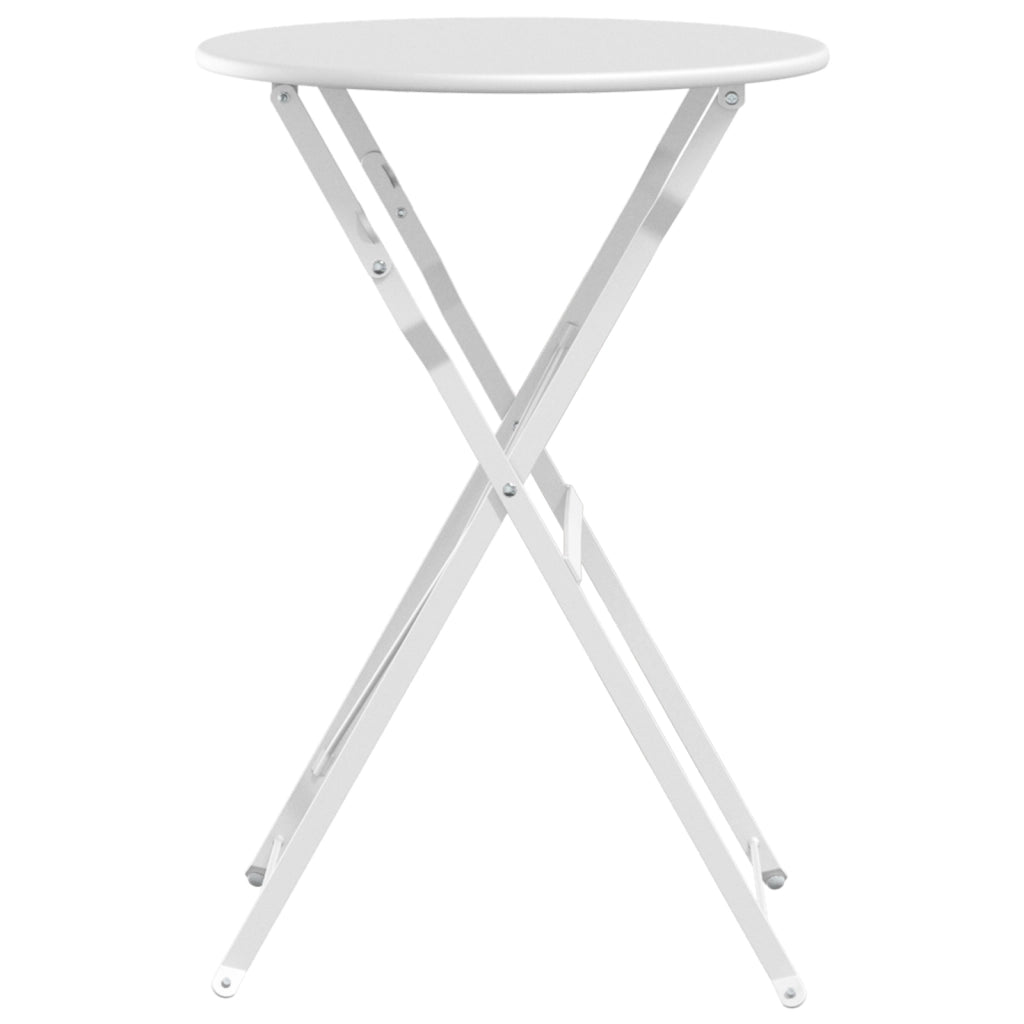 Tavolo da Bistrot Pieghevole Bianco Ã˜50x71 cm in Acciaio Verniciato