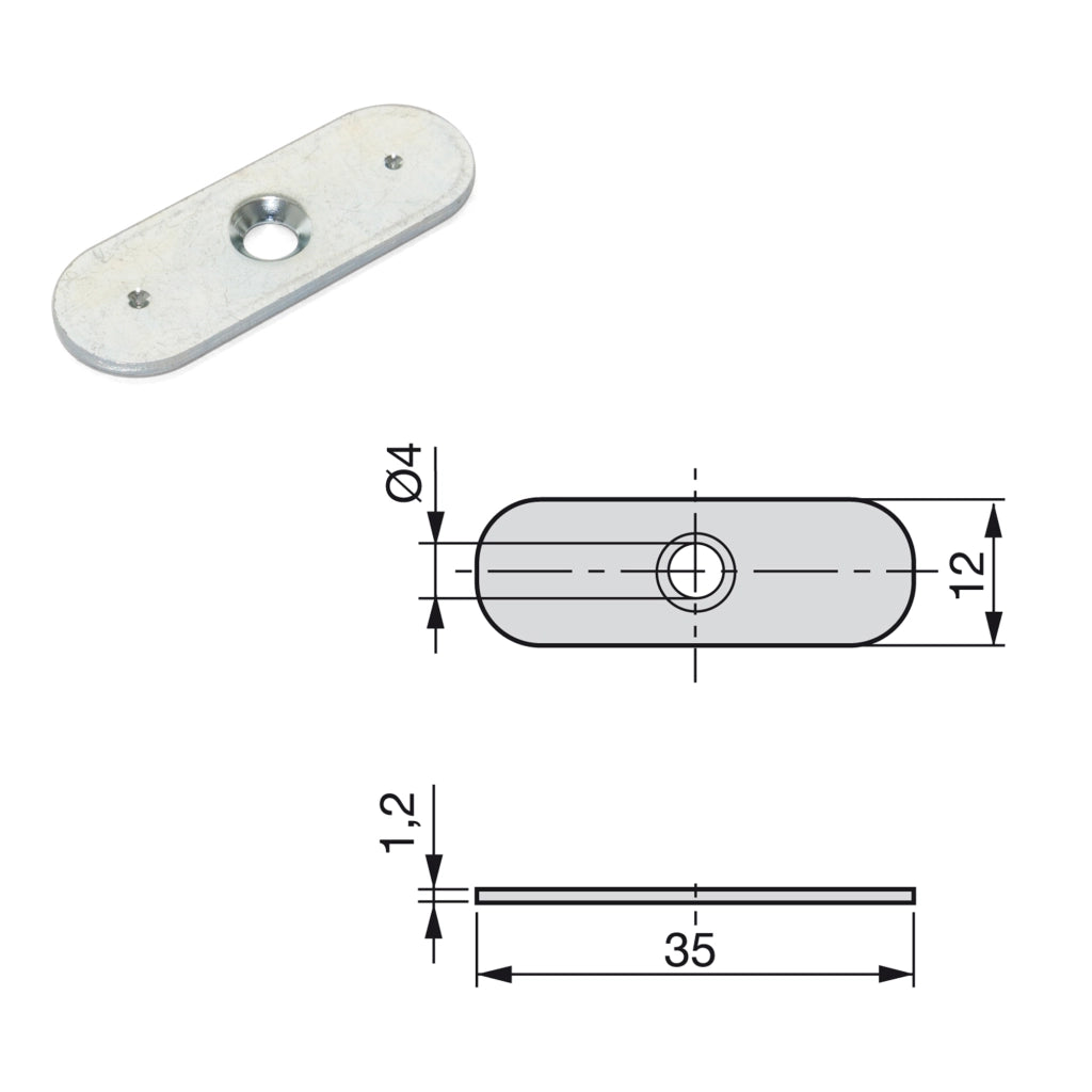 Emuca Chiusura magnetica per ante, Acciaio e Plastica, Bianco, 20 u.