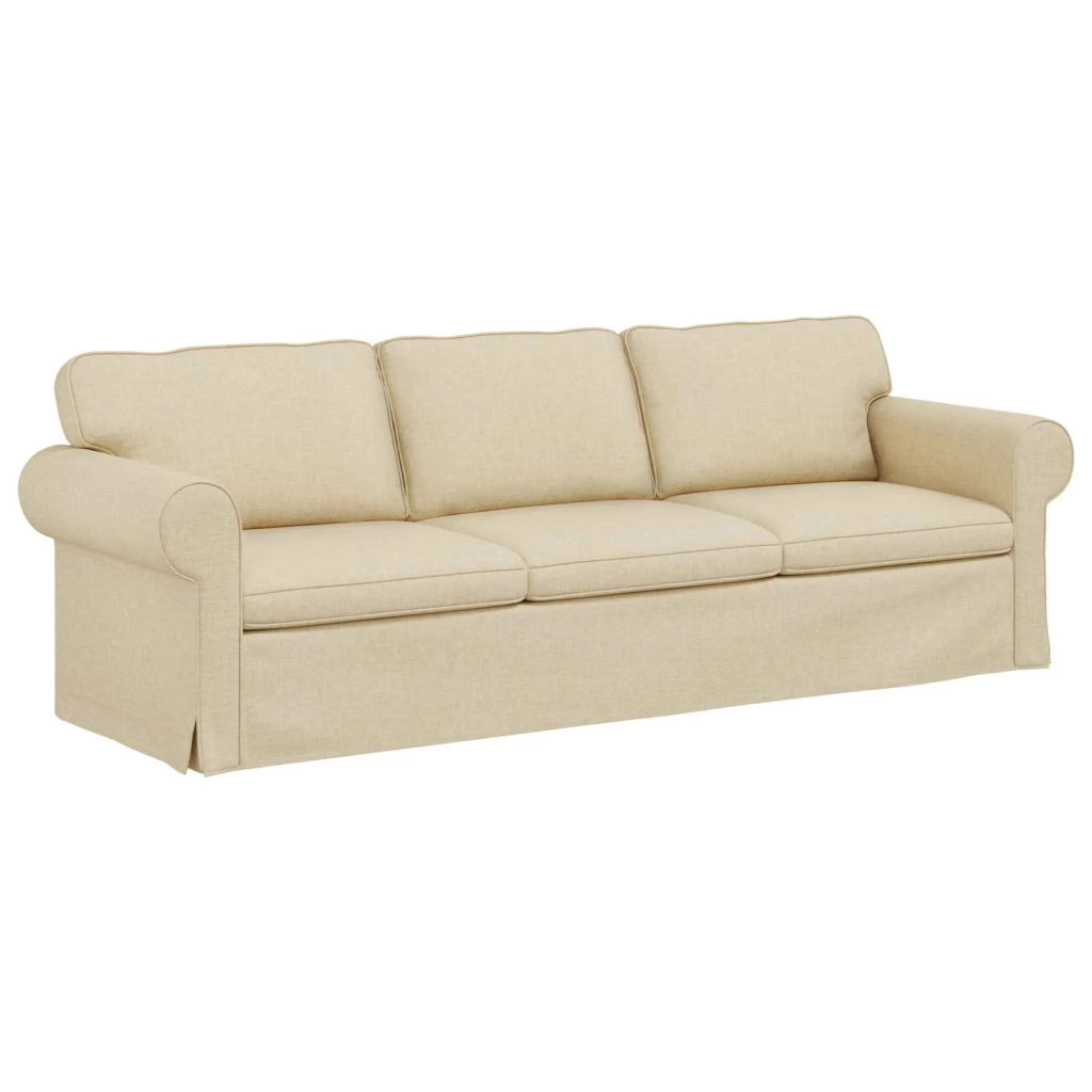 Divano Crema 245 x 82 x 80 cm Tessuto