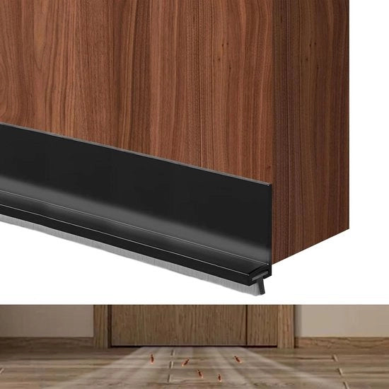 Afdichting deur 100 cm - tochtstopper con applicazione adesiva - borstello di chiusura deur con spazzola - colore nero