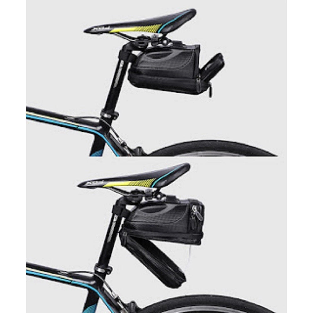 Trade Shop - Borsa Da Sella Impermeabile Per Bici Con Luce Posteriore Ricaricabile Usb Zx-9428 -