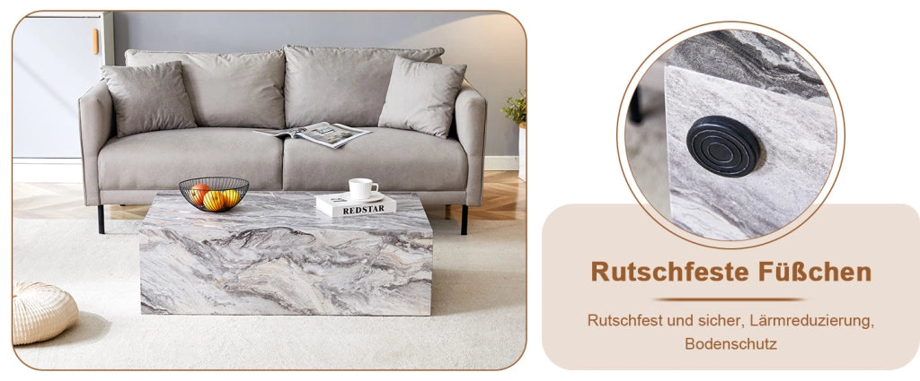 TAVOLINO DA SALOTTO 90x50x30 cm Grigio Effetto Marmo MDF