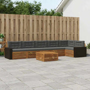 Set di divani da esterno 7 pz Naturale e Antracite Poliestere 3383455