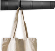 5 Haken per Kapstok, Kapstok Moderno con Flessibilità di Spazio, Opnebbile, in Alluminio Nero, con Adesivi e Viti, Hanger per Cappotti, Sciarpe, Borse