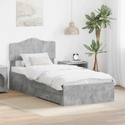 Struttura del letto con testiera Grigio cemento 90 x 190 cm 3413250