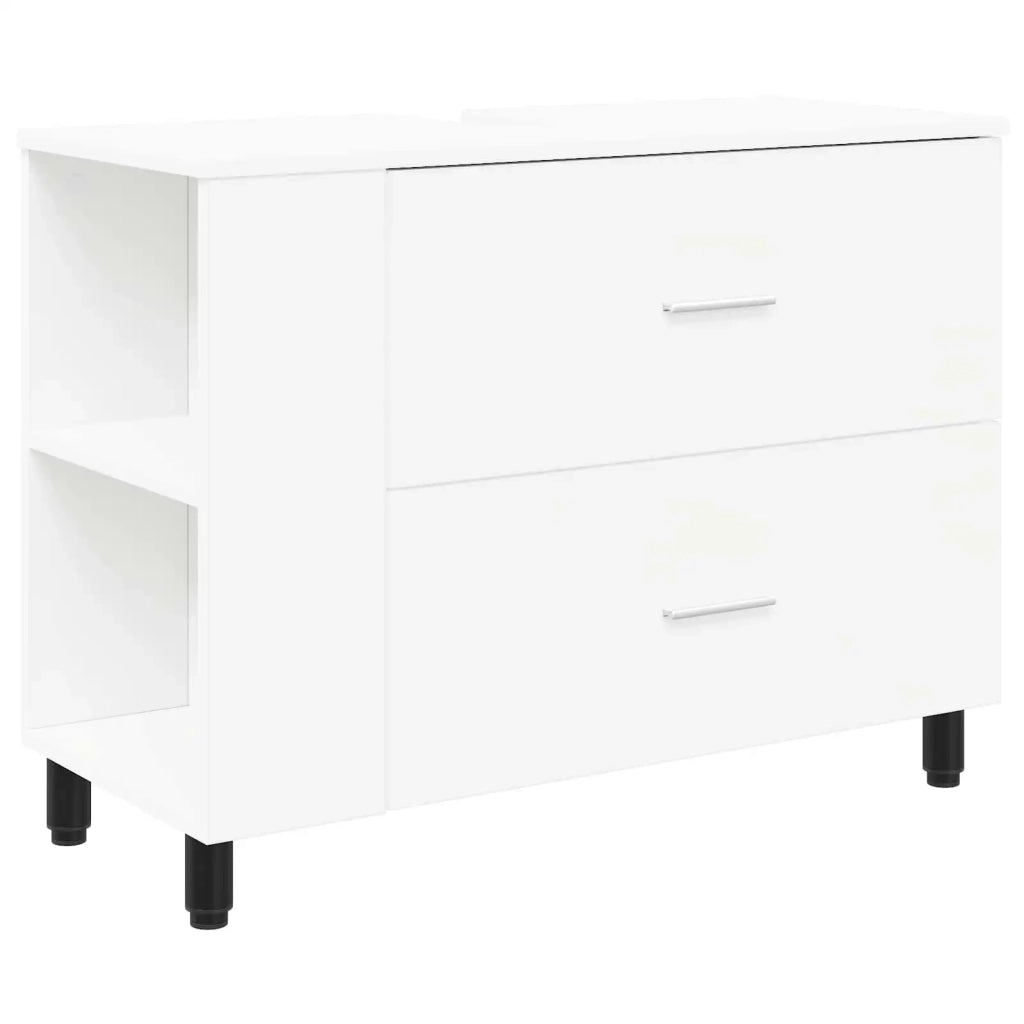 Mobiletto da bagno Bianco 80 x 35 x 60 cm Legno ingegnerizzato 889385