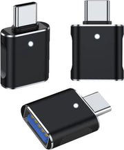 Adattatore USB-C 3.0 OTG - 3 pezzi - Adatto per Macbook Pro Samsung Galaxy - Nero - Adatto per Telefoni e Tablet di tipo C