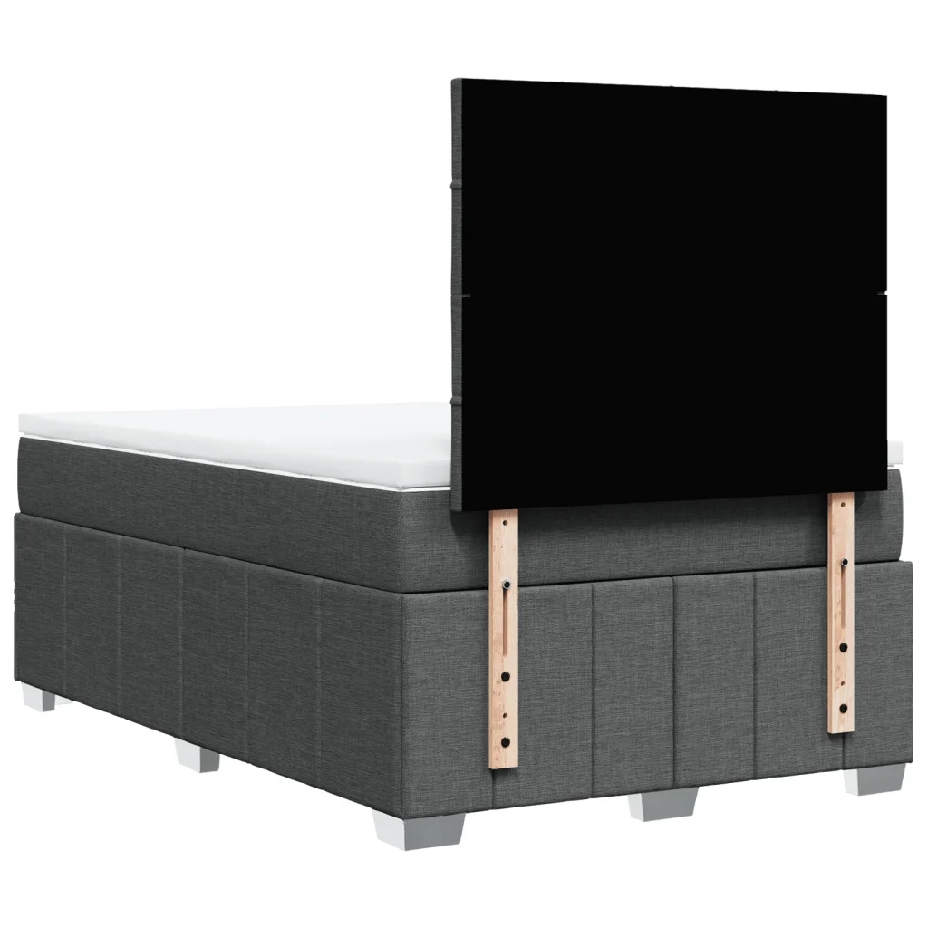 Giroletto a Molle con Materasso Grigio Scuro 120x200 cm Tessuto 3293936