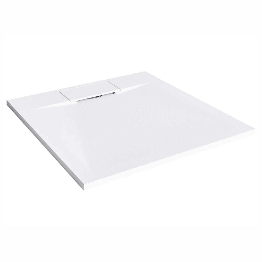 Piatto doccia con scarico bianco SMC 90 x 90 x 3 cm effetto pietra naturale minimalista
