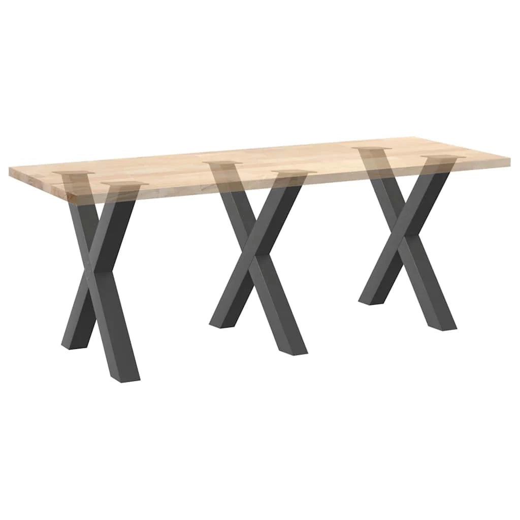 Set di 3 gambe per tavolo da pranzo a forma di X 80 x 73 cm struttura robusta design moderno in acciaio antracite 02_0057264
