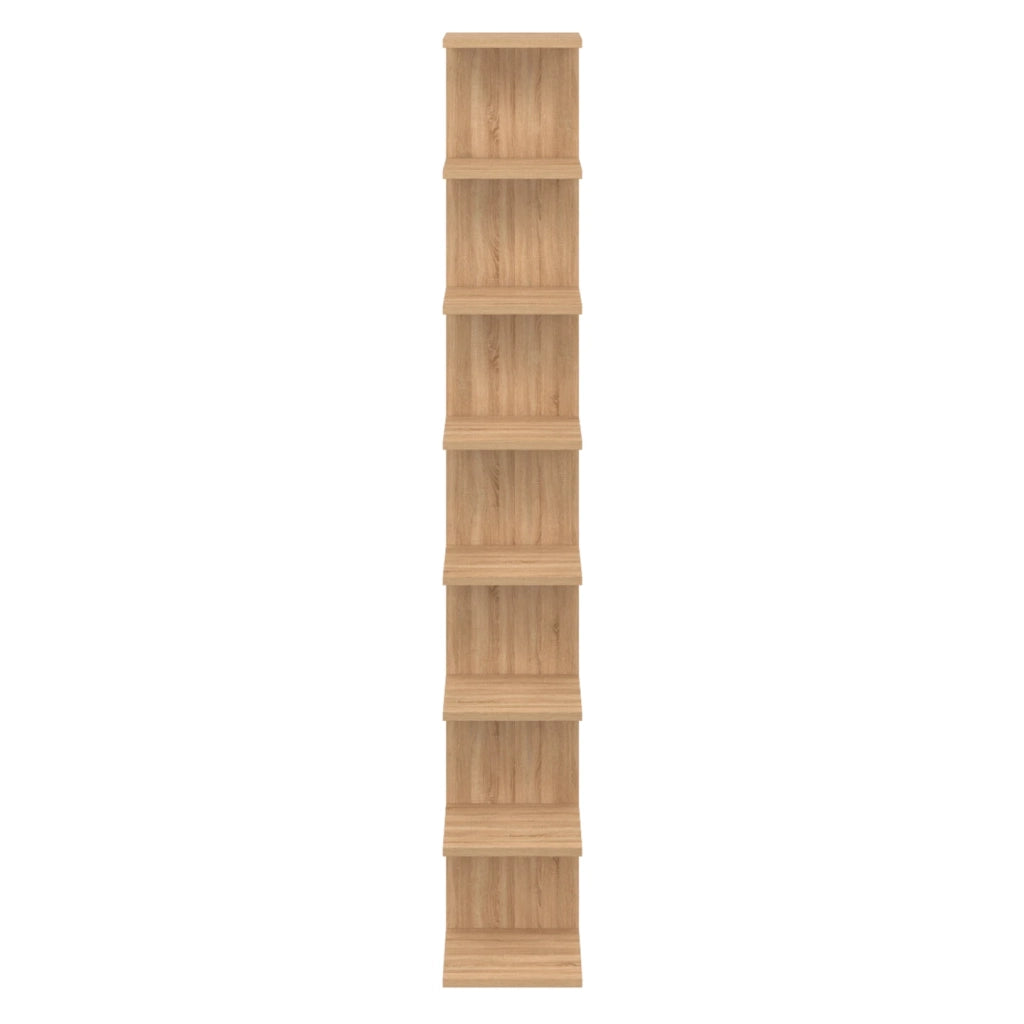 IDMarket - CHIARA scaffale sospeso a doppia posizione con 8 ripiani effetto faggio 190 cm